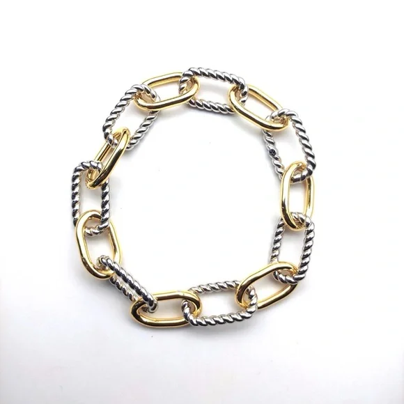 David Yurman Gold and Silver Mixed-Metal Link Bracelet - Picture 7 of 7